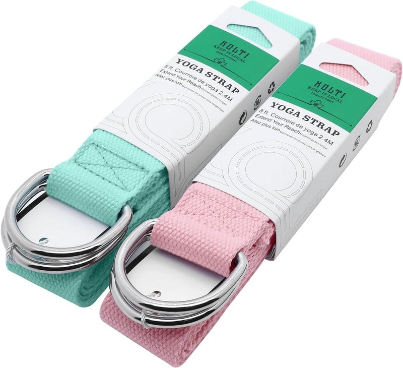 Kolti Yoga Exercise Adjustable Straps 8FT with Durable D-Ring for Pilates & Gym Workouts | Hold Poses, Stretch, Improve Flexibility & Maintain Balance - Image 2